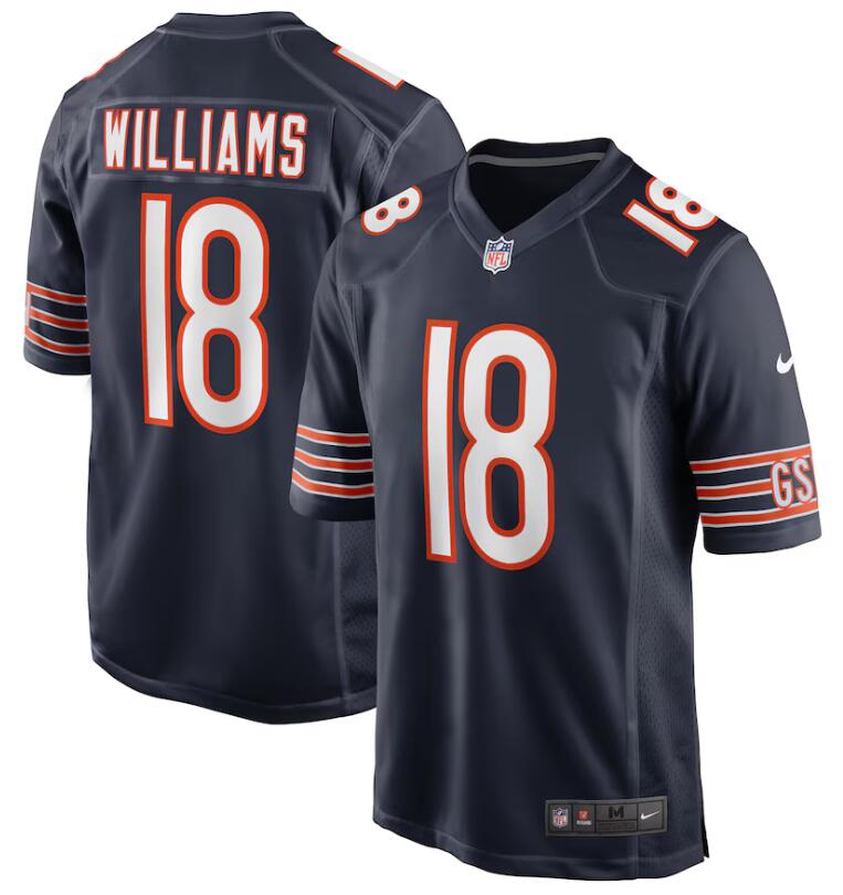 Men Chicago Bears #18 Caleb Williams Nike Navy Blue Alternate 2024 NFL Draft First Round Pick Player Game  Jersey
